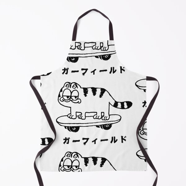 Item preview, Garfield Japanese Skateboard (black artwork) designed and sold by Kevin Chaves.