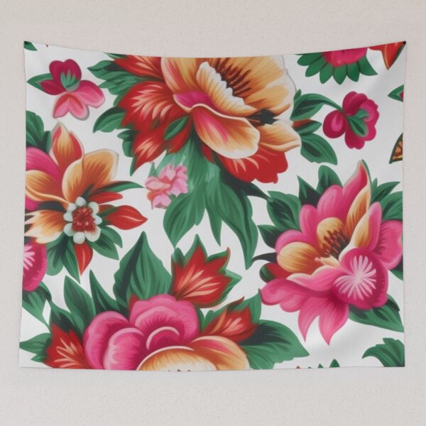 Item preview, Mexican floral pattern  designed and sold by Roxburylane.