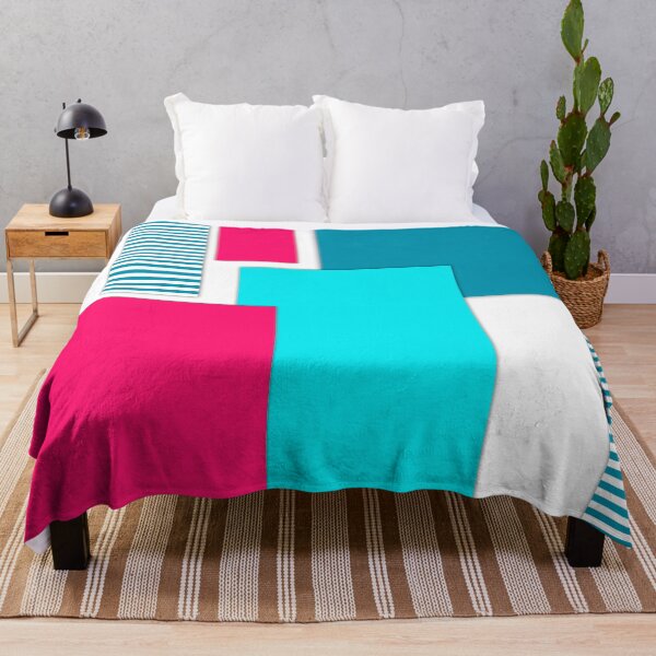 Item preview, Sky blue with crimson and white patchwork quilts designed and sold by fuzzyfox.