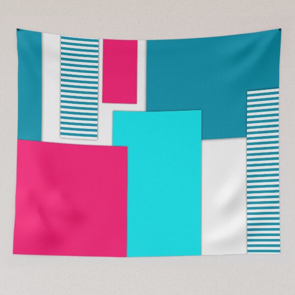 Item preview, Sky blue with crimson and white patchwork quilts designed and sold by fuzzyfox.