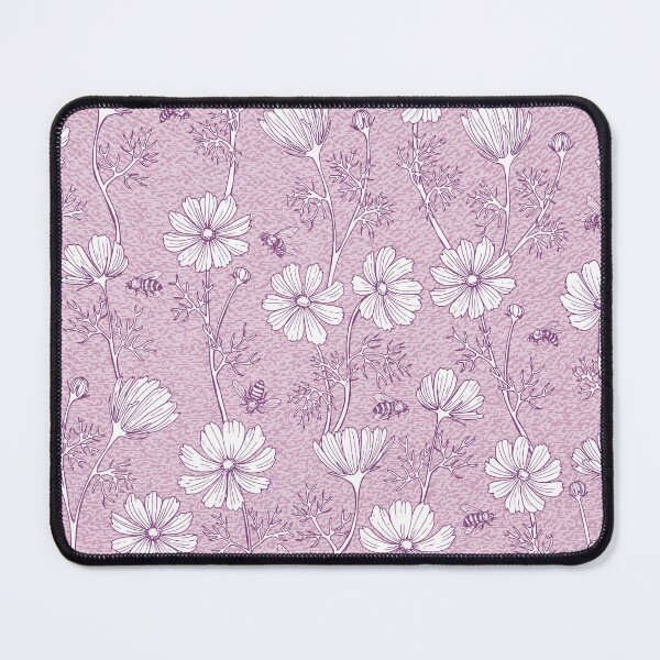 Item preview, Wild Cosmos and Honey Bees in Vintage Violet Flowers designed and sold by ArtfulFreddy.