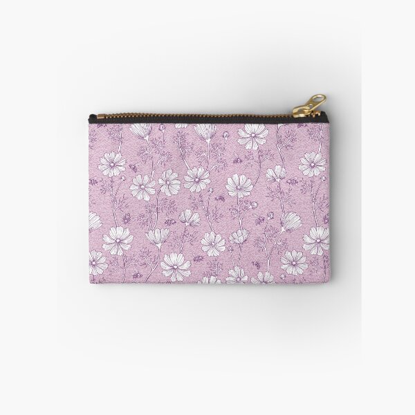 Item preview, Wild Cosmos and Honey Bees in Vintage Violet Flowers designed and sold by ArtfulFreddy.