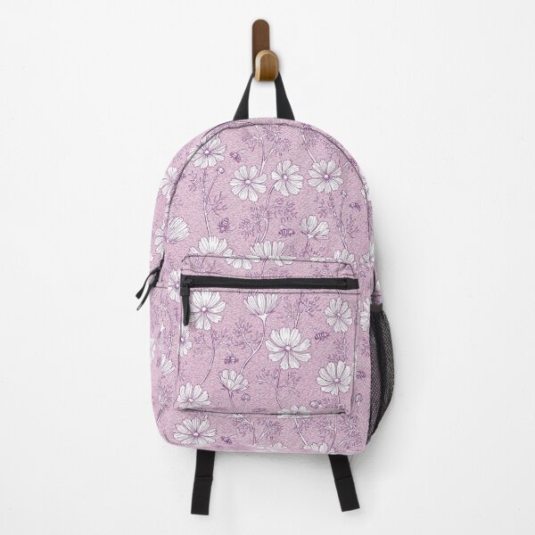 Item preview, Wild Cosmos and Honey Bees in Vintage Violet Flowers designed and sold by ArtfulFreddy.