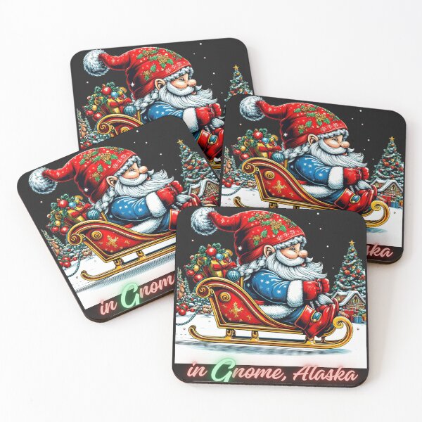 Item preview, Christmas Gnome in Nome, Alaska Sleigh Riding designed and sold by 502Templates.
