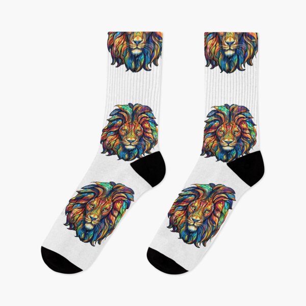 Item preview, Face Your Fears Lion in Stained Glass Style designed and sold by stainedglass101.
