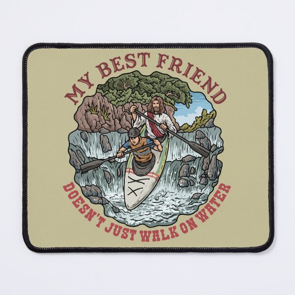 Item preview, Jesus & Man Kayaking designed and sold by ChristlikeMerch.