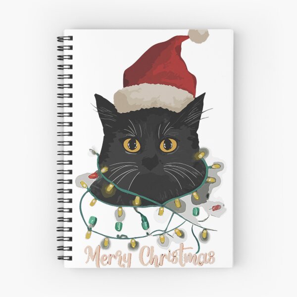Item preview, Santa Black Cat Tangled Up In Christmas Tree Lights Holiday : Merry Christmas designed and sold by hayamajaoud.