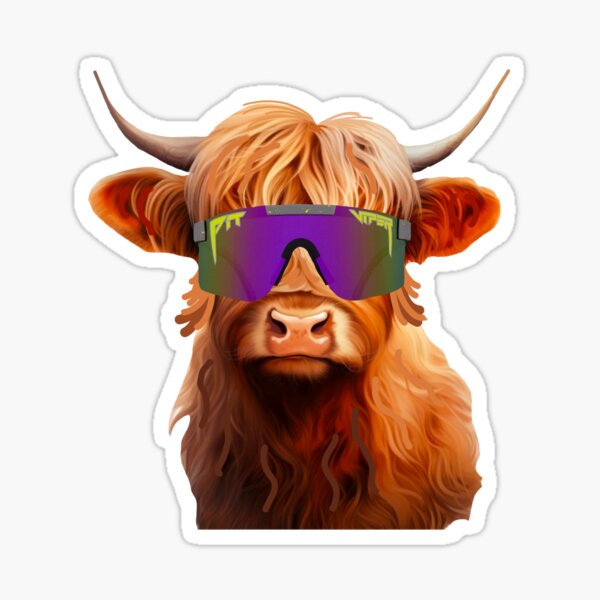 Item preview, Highland cow with pit vipers designed and sold by Lovedesigning25.