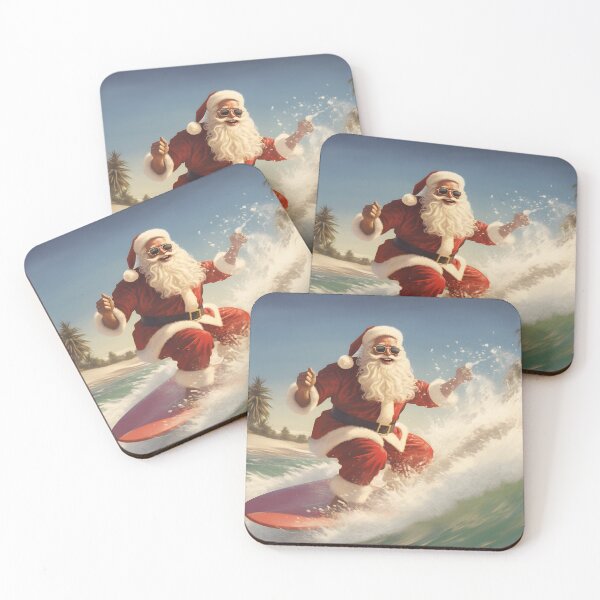 Item preview, Surfing Christmas Santa Claus Holiday print designed and sold by dcrc.