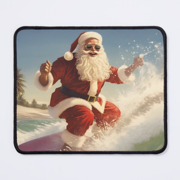 Item preview, Surfing Christmas Santa Claus Holiday print designed and sold by dcrc.