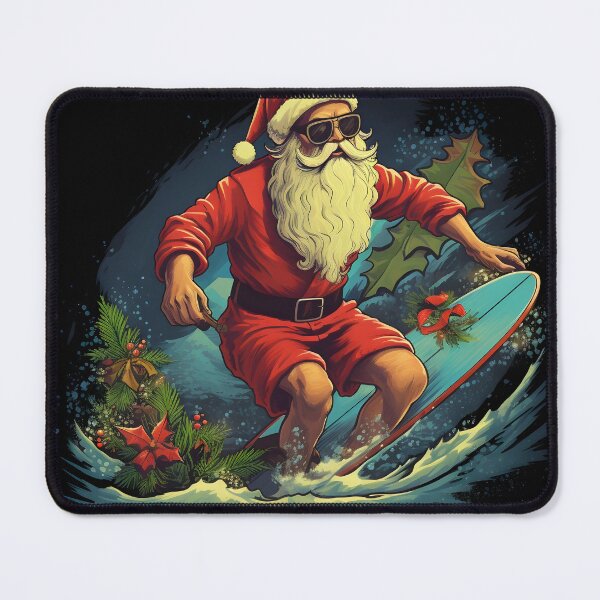Item preview, Surfing Christmas Santa Claus Holiday print designed and sold by dcrc.