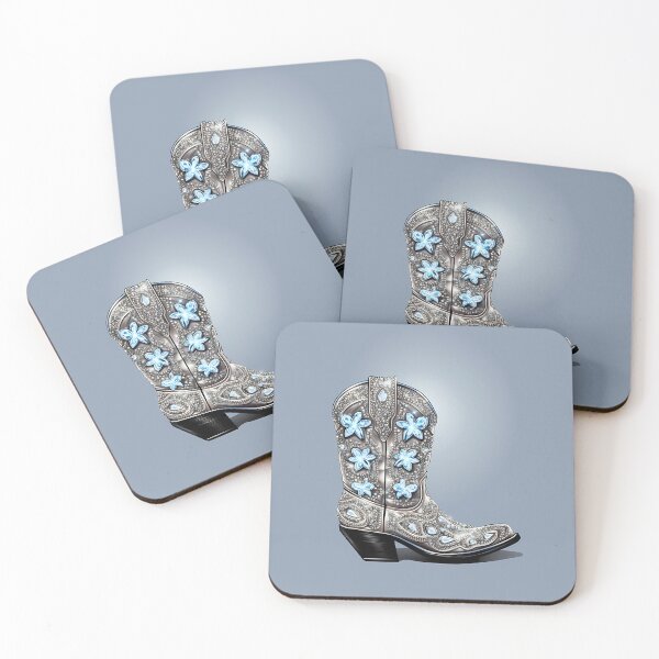 Item preview, Diamond Rhinestone Cowboy Boot with Aquamarine Gemstone in Western designed and sold by meganohm.