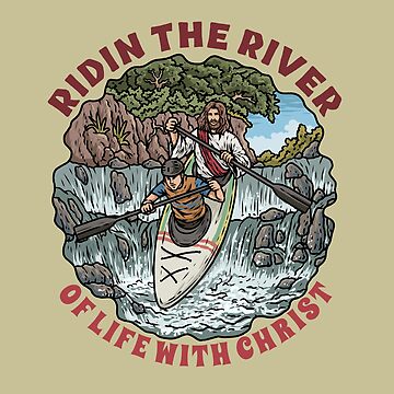 Artwork thumbnail, Jesus & Guy Kayaking by ChristlikeMerch