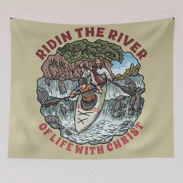 Item preview, Jesus & Guy Kayaking designed and sold by ChristlikeMerch.
