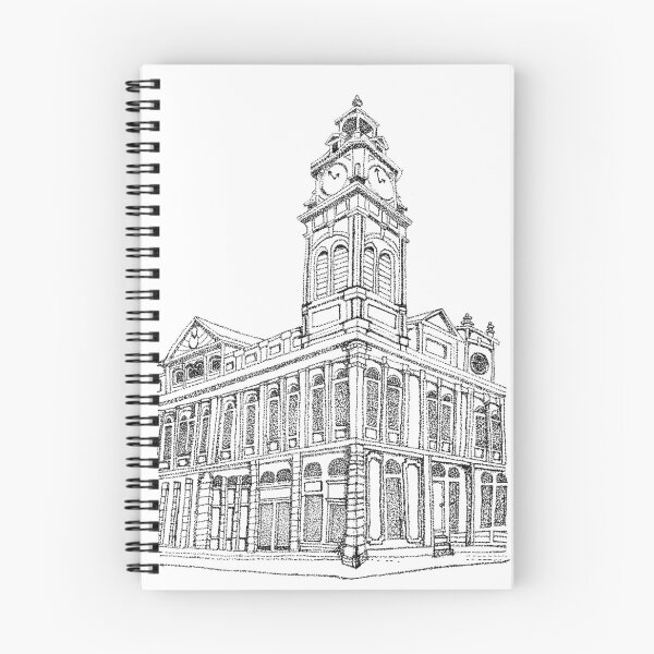 Item preview, Hand Drawn Ink Dot Landmark Town Clock Peterborough designed and sold by H3designs.