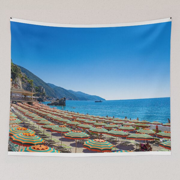 Item preview, The Beach at Monterosso al Mare designed and sold by Roselyn Shoko.