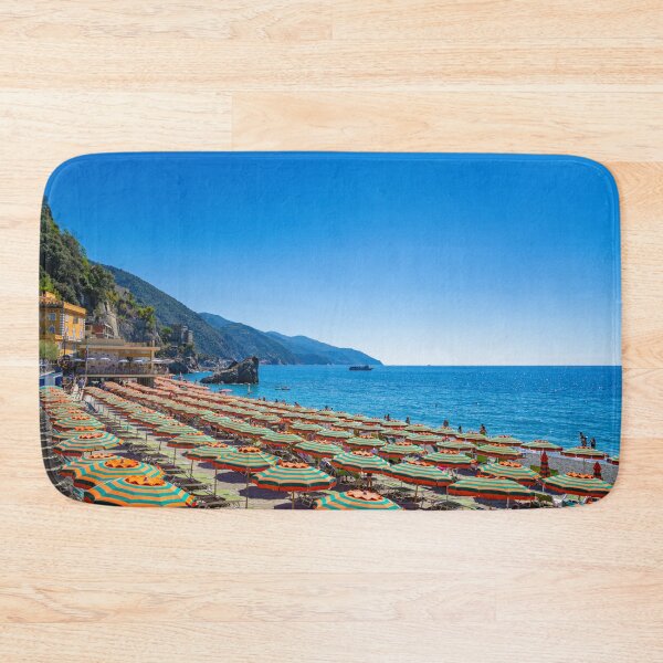 Item preview, The Beach at Monterosso al Mare designed and sold by Roselyn Shoko.