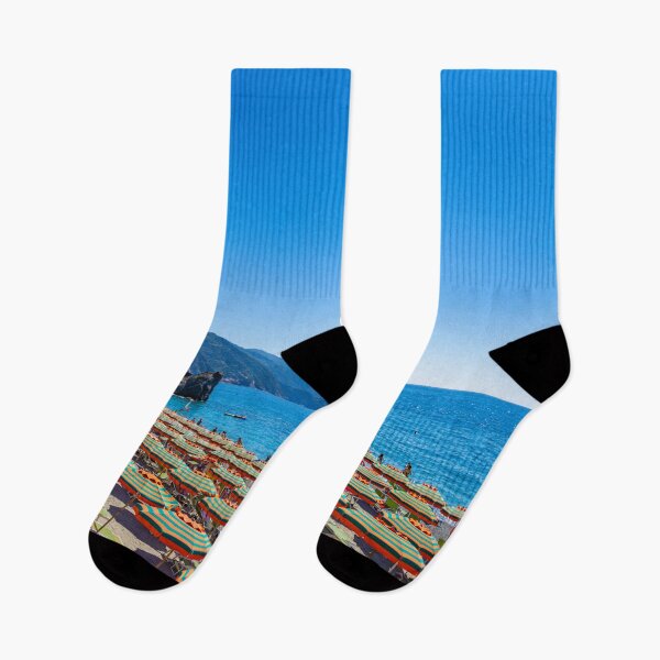 Item preview, The Beach at Monterosso al Mare designed and sold by Roselyn Shoko.