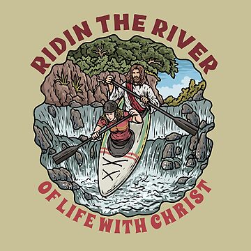 Artwork thumbnail, Jesus & Girl Kayaking by ChristlikeMerch