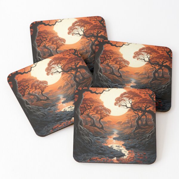 Item preview, Oak Trees Along A Stream At Sunset designed and sold by Hartbecke.