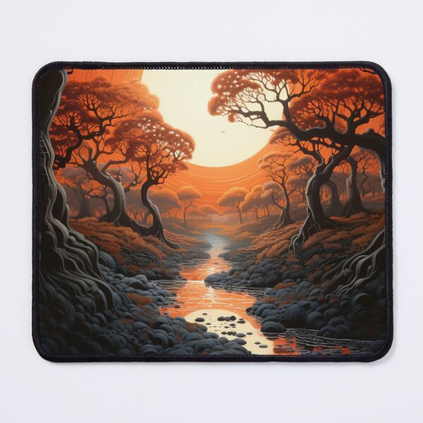 Item preview, Oak Trees Along A Stream At Sunset designed and sold by Hartbecke.