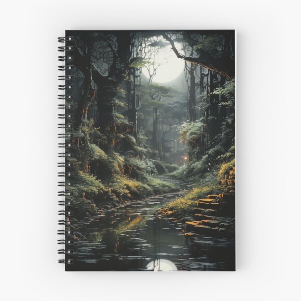 Item preview, Forest Stream Under Moonlight Sky designed and sold by Hartbecke.