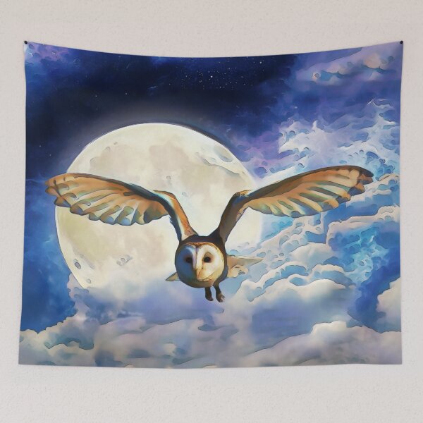 Item preview, Barn Owl Flying By The Light Of A Full Moon designed and sold by Heathermarie321.