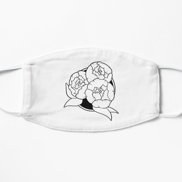 Peonies Tattoo Flat Mask