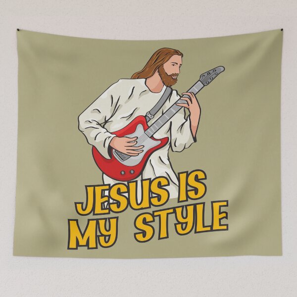 Item preview, Jesus Playing Electric Guitar designed and sold by ChristlikeMerch.
