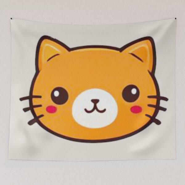 Item preview, Kawaii Neko Delight Sticker - Japanese-Inspired Orange Cat Art! designed and sold by evilishgoods.