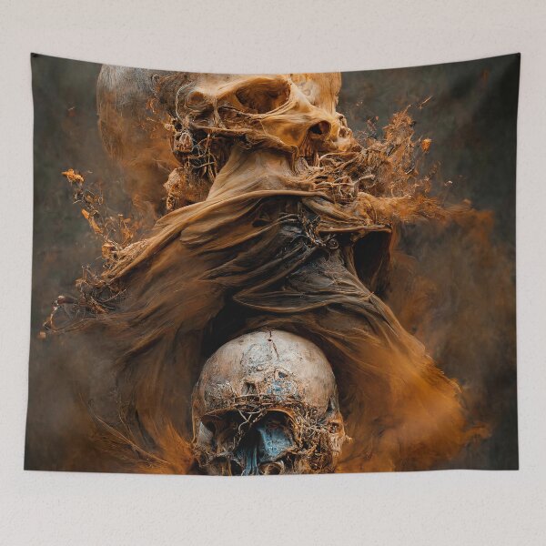 Item preview, Surreal skull, abstract oil painting designed and sold by FrameMyBrain.