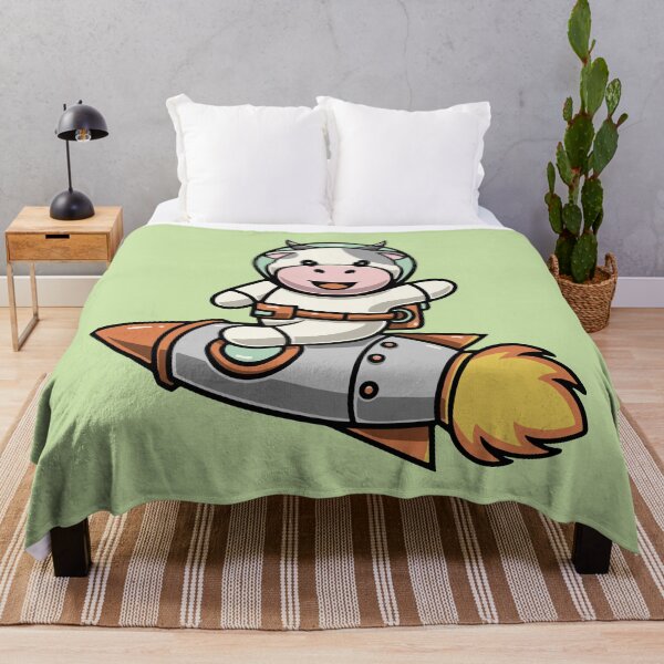 Item preview, Cute baby cow go to the moon cartoon illustration designed and sold by cubbone.