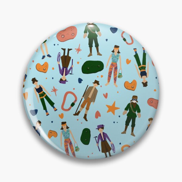 Item preview, Rock Climber Illustration Pattern Baby Blue designed and sold by kateillustrates.