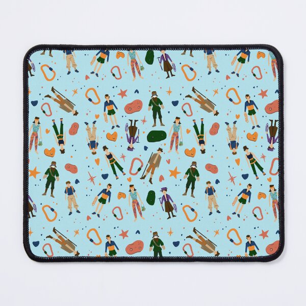 Item preview, Rock Climber Illustration Pattern Baby Blue designed and sold by kateillustrates.