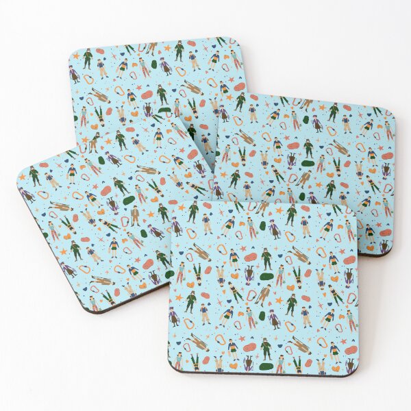 Item preview, Rock Climber Illustration Pattern Baby Blue designed and sold by kateillustrates.