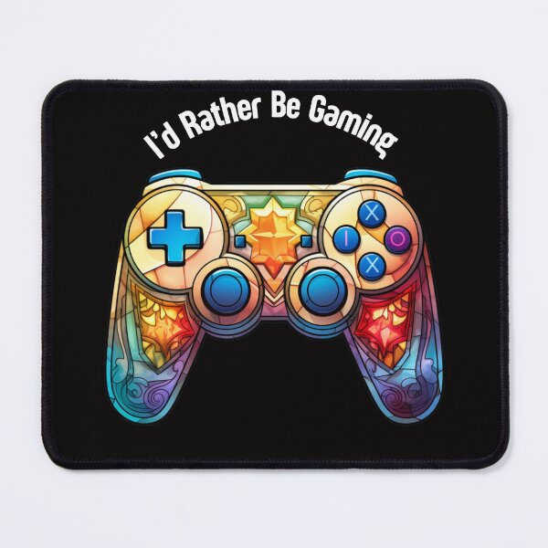 Item preview, I'd Rather Be Gaming (Stained Glass Style) designed and sold by stainedglass101.