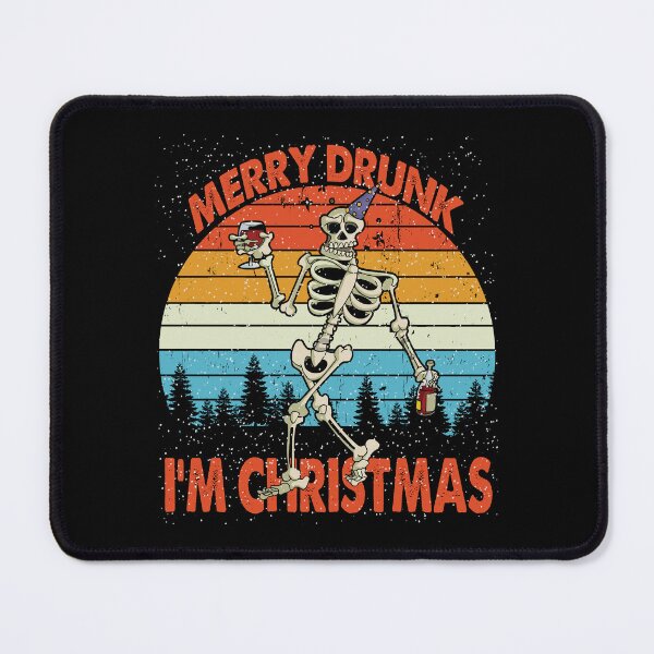 Item preview, Merry Drunk I'm Christmas | Funny Drunk Skeleton | Retro Xmas Sunset designed and sold by Qudkin.