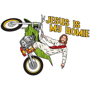 Artwork thumbnail, Christ on a Bike - Jesus Dirt Biking by ChristlikeMerch