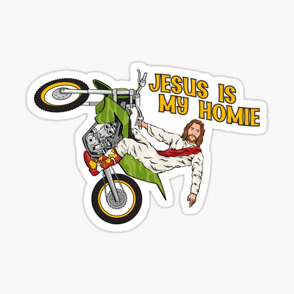 Christ on a Bike - Jesus Dirt Biking Sticker