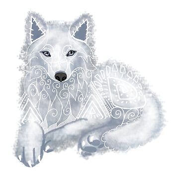 Artwork thumbnail, White Wolf Spirit Animal by tinaschofield