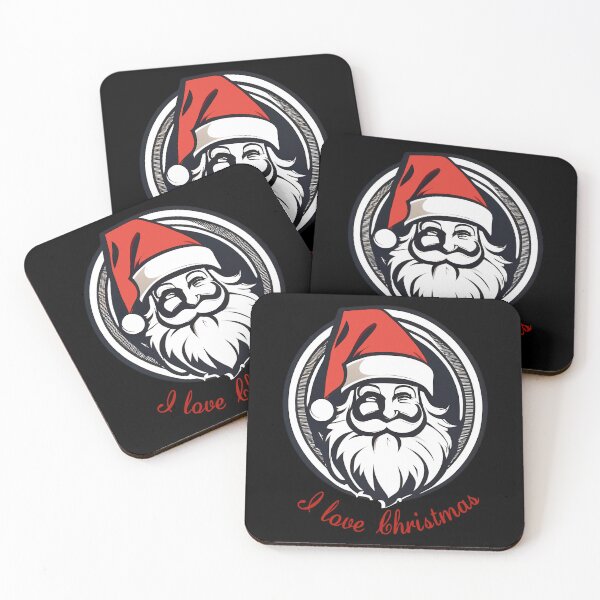 Item preview, I love Christmas friendly smiling Santa Claus designed and sold by LessStressNerd.