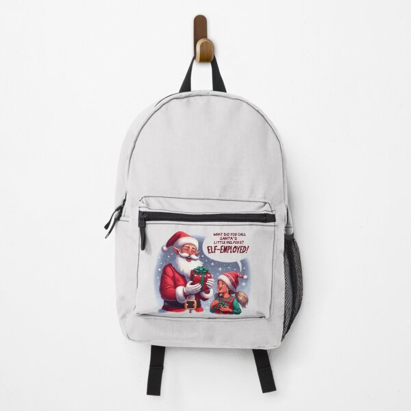 Item preview, Elf-Employed Santa Claus Giving Present to Child: Funny Christmas Joke designed and sold by Custom Crest.