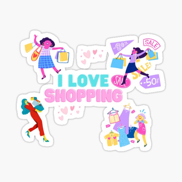 I Love Shopping Stickers for Sale