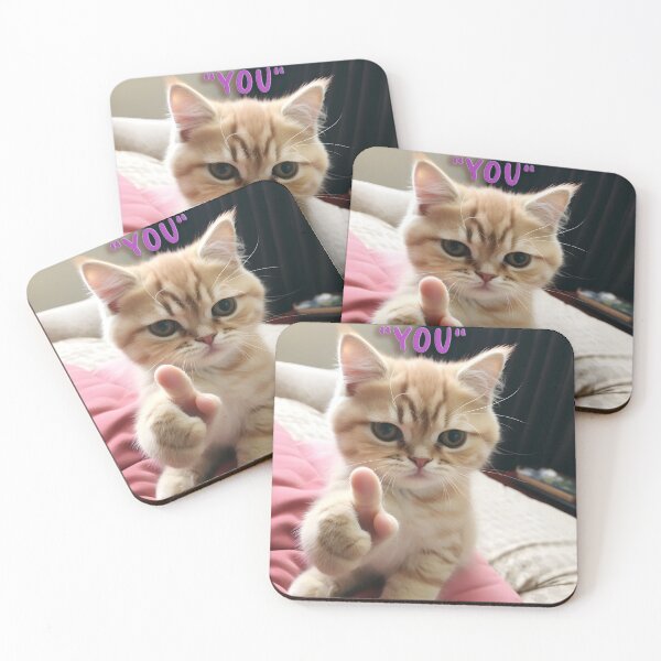 Item preview, Naughty kitten pointing finger - humorous cat designed and sold by inkArtistryfine.
