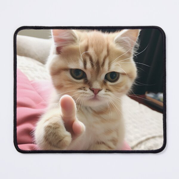Item preview, Naughty kitten pointing finger - humorous cat designed and sold by inkArtistryfine.