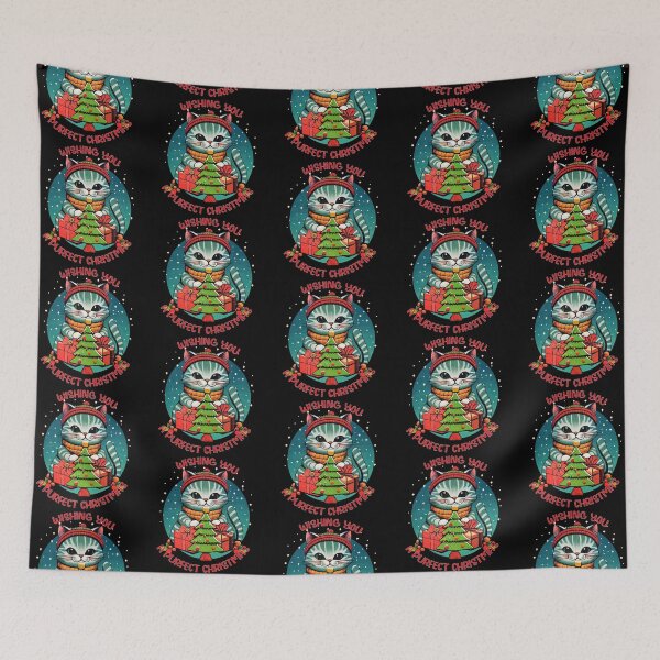 Item preview, Cute  cat wishing you a purfect Christmas designed and sold by allabtmeowlife.
