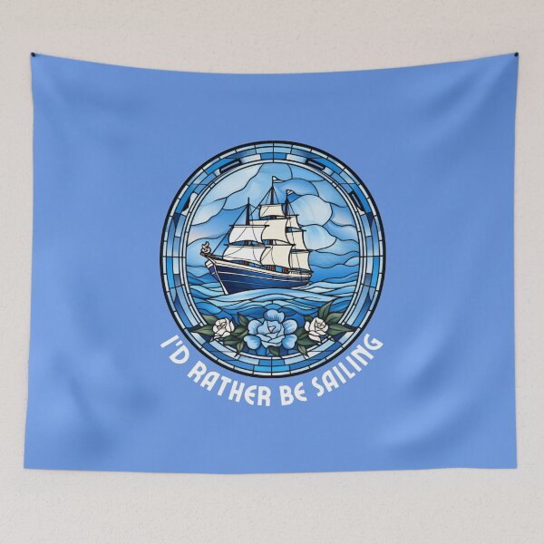 Item preview, I'd Rather Be Sailing (Stained Glass Style) designed and sold by stainedglass101.
