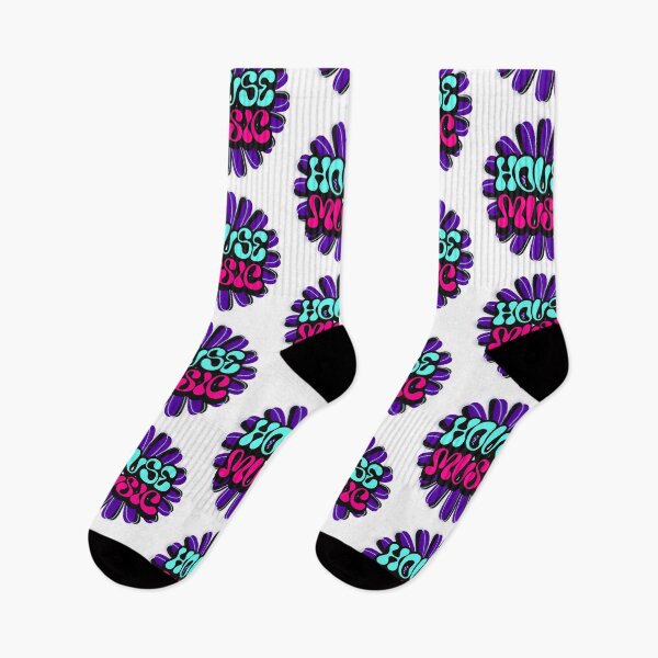 Item preview, HOUSE MUSIC  - Y2K Flower (dark purple/blue)  designed and sold by Discothreadz.