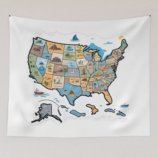 Item preview, United States map designed and sold by LaongfongDesign.