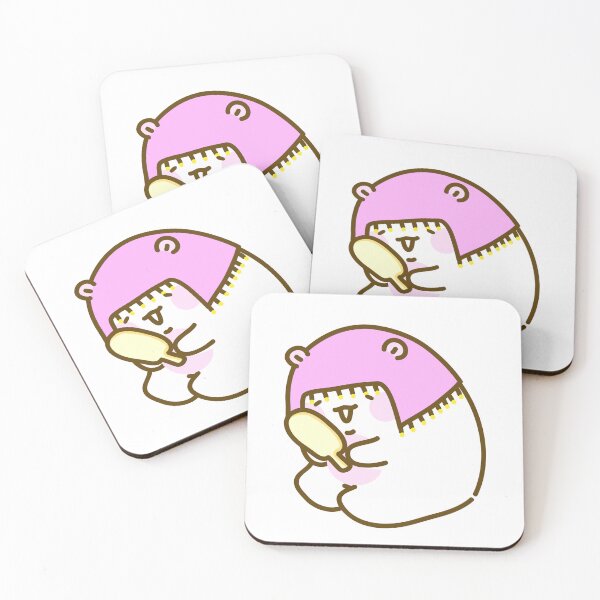 Item preview, Cute pink baby bear look into a mirror wearing a pinky wig designed and sold by COCOGOGOHOHO.